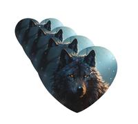 Lot de 4 désodorisants pour voiture - Motif loup - Cartes parfumées à suspendre - Parfum durable - Tablettes d'aromathérapie de voiture - Pendentif pour rétroviseur de voiture - Pendentifs pour