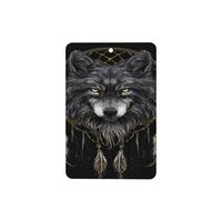 Lot de 4 désodorisants pour voiture Motif loup et attrape-rêves