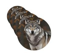 Lot de 4 désodorisants pour voiture - Motif loup gris sauvage - À suspendre - Parfum durable - Tablettes d'aromathérapie de voiture - Pendentif de rétroviseur pour armoire à chaussures