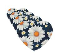 Lot de 4 désodorisants pour voiture, motif marguerite, cartes parfumées à suspendre, parfum durable, aromathérapie, tablettes d'aromathérapie, pendentif pour rétroviseur de voiture, armoire à