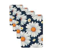 Lot de 4 désodorisants pour voiture, motif marguerite, cartes parfumées à suspendre, parfum durable, aromathérapie, tablettes d'aromathérapie, pendentif pour rétroviseur de voiture, armoire à