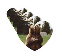 Lot de 4 désodorisants pour voiture - Motif ours assis sur la pelouse - Cartes parfumées à suspendre - Parfum durable - Tablettes d'aromathérapie de voiture - Pendentif pour rétroviseur de voiture