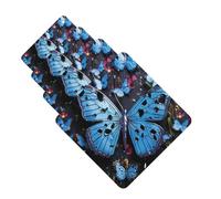 Lot de 4 désodorisants pour voiture - Motif papillon bleu - Cartes parfumées à suspendre - Parfum durable - Tablettes d'aromathérapie de voiture - Pendentif pour rétroviseur de voiture, armoire à