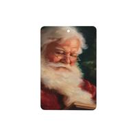 Lot de 4 désodorisants pour voiture Motif Père Noël en train de lire un livre