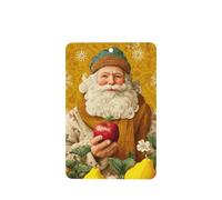 Lot de 4 désodorisants pour voiture Motif Père Noël tient un fruit de Noël - Cartes parfumées à suspendre - Cartes parfumées pour tablettes d'aromathérapie de voiture