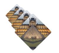 Lot de 4 désodorisants pour voiture, musée du Louvre à Paris, cartes parfumées à suspendre, parfum durable, aromathérapie, tablettes d'aromathérapie, pendentif pour rétroviseur de voiture, armoire à