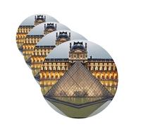 Lot de 4 désodorisants pour voiture, musée du Louvre à Paris, cartes parfumées à suspendre, parfum durable, aromathérapie, tablettes d'aromathérapie, pendentif pour rétroviseur de voiture, armoire à