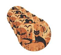 Lot de 4 désodorisants pour voiture Orange Vibrant Nightmare - Amusants à suspendre - Longue durée - Pour miroir - Cadeau pour homme et femme - Forme ronde