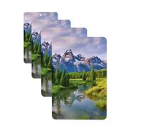 Lot de 4 désodorisants pour voiture Parc national - Cartes parfumées à suspendre - Tablettes d'aromathérapie pour voiture, armoire, salle de bain, voiture, miroir intérieur