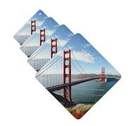 Lot de 4 désodorisants pour voiture - Tablettes d'aromathérapie de voiture - Pont du Golden Gate Bridge de San Francisco - Cartes parfumées amusantes à suspendre - Pour chambre à coucher, armoire