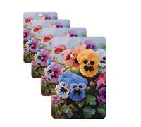 Lot de 4 désodorisants pour voiture - Tablettes d'aromathérapie - Fleurs de pensées - Cartes parfumées amusantes à suspendre - Pour chambre à coucher, armoire, armoire à chaussures