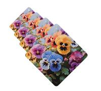 Lot de 4 désodorisants pour voiture - Tablettes d'aromathérapie - Fleurs de pensées - Cartes parfumées amusantes à suspendre - Pour chambre à coucher, armoire, armoire à chaussures