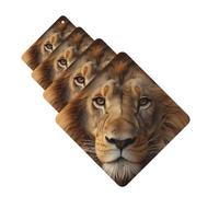 Lot de 4 désodorisants pour voiture - Tablettes d'aromathérapie - Tête de lion africaine - Cartes parfumées à suspendre - Pour chambre à coucher, armoire, armoire à chaussures