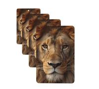 Lot de 4 désodorisants pour voiture - Tablettes d'aromathérapie - Tête de lion africaine - Cartes parfumées à suspendre - Pour chambre à coucher, armoire, armoire à chaussures