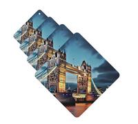 Lot de 4 désodorisants pour voiture - Tower Bridge à Londres - Cartes parfumées à suspendre - Parfum durable - Tablettes d'aromathérapie de voiture - Pendentif de rétroviseur pour armoire à chaussures
