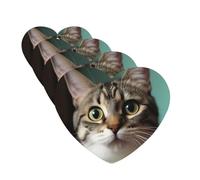 Lot de 4 désodorisants pour voiture - Un chat curieux - Cartes parfumées à suspendre - Parfum durable - Tablettes d'aromathérapie de voiture - Pendentif de rétroviseur pour armoire à chaussures