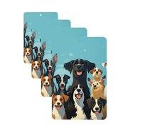 Lot de 4 désodorisants pour voiture - Un grand groupe de chiens - Cartes parfumées à suspendre - Parfum durable - Tablettes d'aromathérapie pour voiture, rétroviseur, penderie - Armoire à chaussures