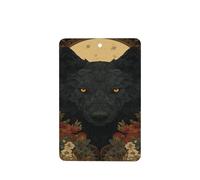 Lot de 4 désodorisants puissants pour voiture Motif visage de loup noir