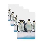 Lot de 4 désodorisants rectangulaires à suspendre pour voiture, maison, bureau, placard, salle de bain Motif pingouins