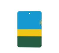 Lot de 4 désodorisants rectangulaires à suspendre pour voiture Motif drapeau du Rwanda