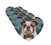 Lot de 4 désodorisants suspendus pour voiture, cartes parfumées, longue durée, motif bouledogue anglais amusant, pour hommes et femmes.