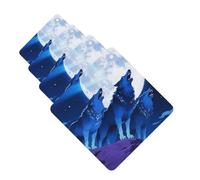 Lot de 4 désodorisants suspendus pour voiture, cartes parfumées longue durée, parfum Blue Wolf Moon, pour hommes et femmes.