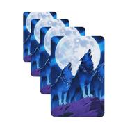 Lot de 4 désodorisants suspendus pour voiture, cartes parfumées longue durée, parfum Blue Wolf Moon, pour hommes et femmes.