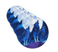 Lot de 4 désodorisants suspendus pour voiture, cartes parfumées longue durée, parfum Blue Wolf Moon, pour hommes et femmes.