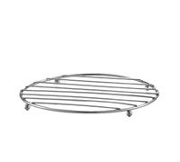 Lot de 4 dessous de plat en métal pour casseroles et poêles - Résistants à la chaleur - Dessous de plat carrés et ronds avec pieds en silicone - Protection de table antirouille pour plats chauds et