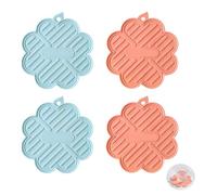 Lot de 4 Dessous de Plat en Silicone Isolants Antidérapants, Design Arc Coloré, Multi-Usages Cuisine & Table (sous-Verres, Repose-Cuillère, Protection Chaleur Plans Délicats), Lavables et Durables