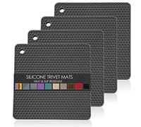 Lot de 4 Dessous de Plat en Silicone pour casseroles et poêles Chaudes, Tapis Multi-usages pour Plats Chauds, résistants à la Chaleur, durables, Flexibles pour comptoir, faciles à Laver et à sécher