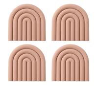 Lot de 4 dessous de plat en silicone pour plats chauds - Pot coloré de 15 x 15 cm - 4 pièces en silicone - Convient pour la cuisine et la maison - Esthétique élégante avec une lumière silencieuse