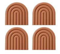 Lot de 4 dessous de plat en silicone pour plats chauds - Pots colorés de 15 x 15 cm - 4 pièces en silicone - Convient pour la cuisine et la maison - Esthétique élégante avec une lumière tamisée