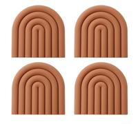 Lot de 4 dessous de plat en silicone résistant à la chaleur pour plats chauds, maniques et sets de table colorés résistants à la chaleur, pour la protection du comptoir, repose-cuillère de cuisine et