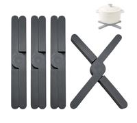 Lot de 4 Dessous de Plat en Silicone résistant à la Chaleur | Silicone alimentaire antidérapant. Protège tables, évite brûlures à l’usage, adapté aux poêles et plats chauds