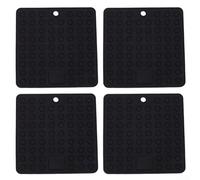 Lot de 4 dessous de plat en silicone résistants à la chaleur 17,8 cm multi-usages antidérapants pour cuisine, pâtisserie (noir)