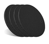Lot de 4 Dessous de Plat pour casseroles et poêles Chaudes, Dessous de Plat de Cuisine en Silicone résistant à la Chaleur, Extra épais, Grand, antidérapant (Noir)