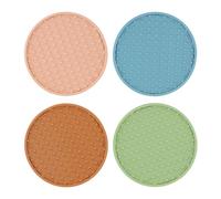 Lot de 4 Dessous de Verre Antidérapants sous Verre Silicone Ronde sous Tasse pour Tous Les Types de Tasses dans Les Cafés, Les Bars, Les Maisons et Plus Encore