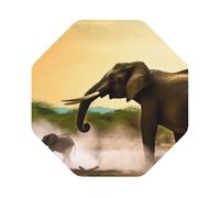Lot de 4 dessous de verre en cuir absorbant motif éléphant d'Afrique pour boissons, résistant à la chaleur, protection de table, sets de table basse pour décoration d'intérieur, cadeaux de pendaison