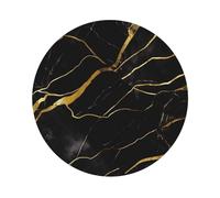 Lot de 4 dessous de verre en cuir noir et doré - Texture marbre - Absorbants - Résistants à la chaleur - Cadeaux de pendaison de crémaillère pour une nouvelle maison