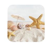 Lot de 4 dessous de verre en cuir sur le thème de la plage, disponibles en 4 formes, adaptés pour les boissons et les sous-verres, parfaits pour la décoration de la maison et du bureau, pour protéger