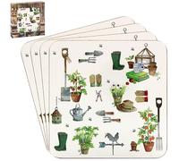 Lot de 4 Dessous de Verre en liège Motif Doigts Verts, Vert