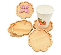 Lot de 4 dessous de verre en mosaïque de bambou, plateaux de base vierges pour travaux manuels, fournitures de mosaïque, dessous de verre, dessous de verre, dessous de verre pour plantes, assiette