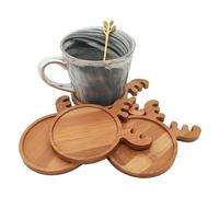 Lot de 4 Dessous de Verre en Mosaïque de Bambou - Plateaux de Base Vierges pour Travaux Manuels, Fournitures de Mosaïque, Dessous de Verre pour Plantes, Assiette