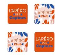 Lot de 4 Dessous de Verre - L'Apéro des Copines