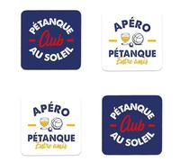 STC Dessous de verre Pétanque Club – Lot de 4