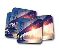 Lot de 4 dessous de verre - Pont du Golden Gate - USA America Travel San Francisco Cadeau # 8857