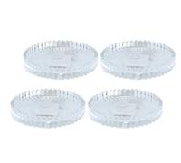 Lot de 4 Dessous de Verre pour Bougies, Ronds, Transparents, Dimensions H x Ø env. 1,5 x 10 cm