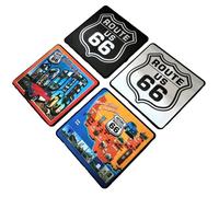 Lot de 4 dessous de verre Route 66 Chic Garage USA US America Cadeau Américain Bouclier Américain Idée cadeau RT 66 / Route 66