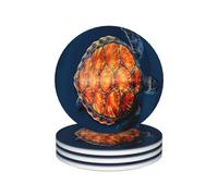 Lot de 4 Dessous de Verres Tortue des îles, Décoration de Table Basse sous Verre en Liège pour Boissons La Maison Bar Café